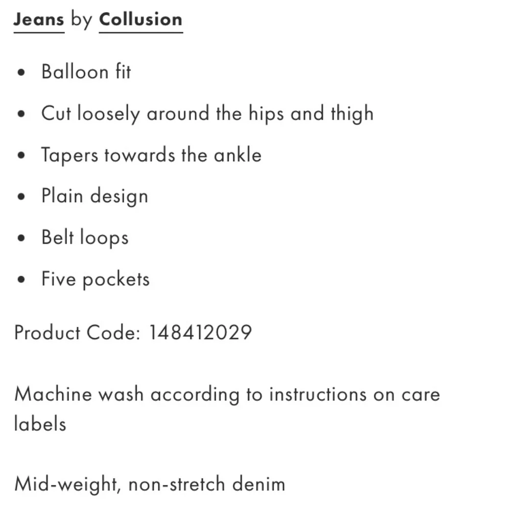 COLLUSION XL balloon X006 barrel jeans washed grey 24 x 26 super baggy wide - Picture 2 of 13